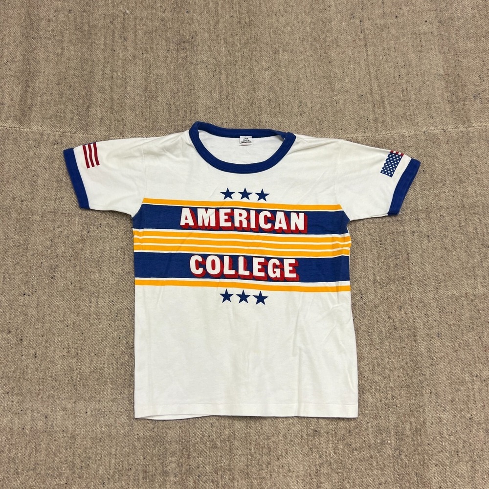 Vintage American College Shirt Mens XS White 1980s German
